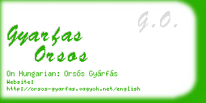 gyarfas orsos business card